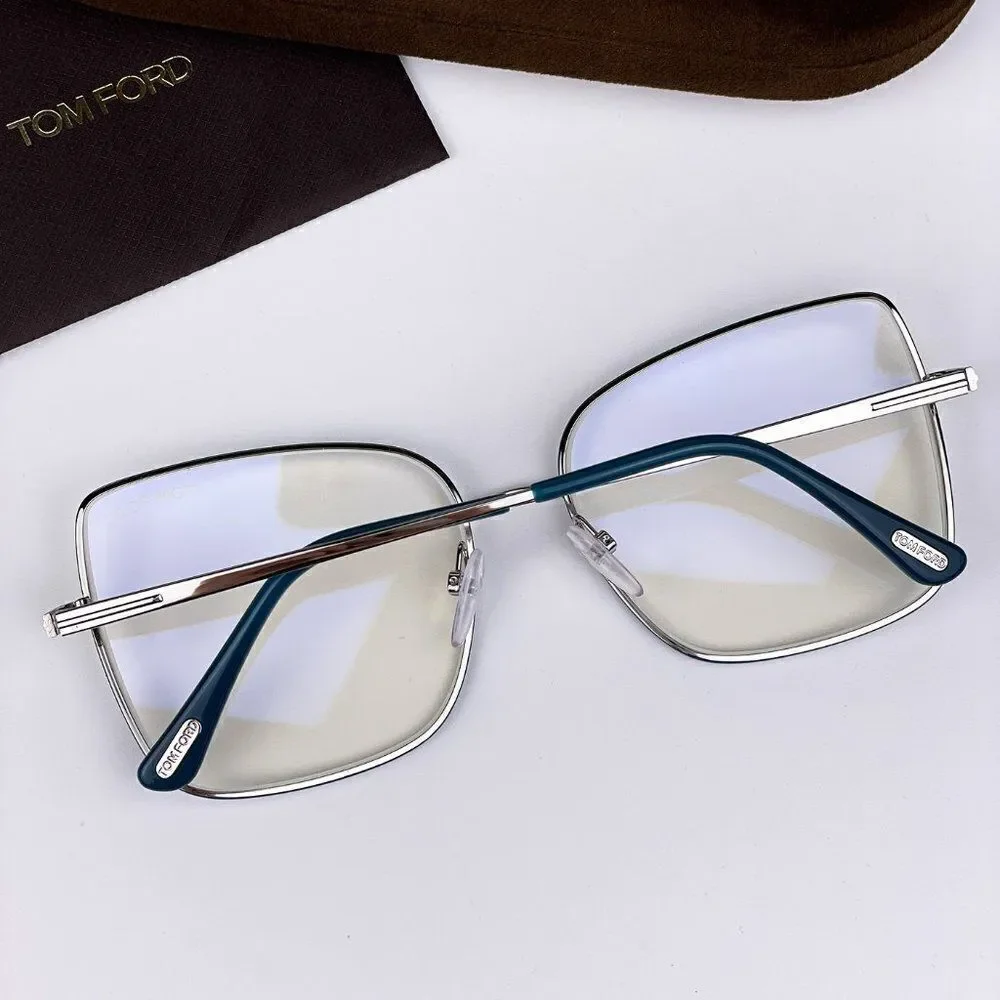SALE! NEW TOM FORD FT5613-B 098 Butterfly Blue Block Metal Women Eyeglasses
